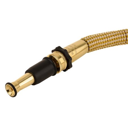 Hosecoil 50&#39; Expandable PRO w/Brass Twist Nozzle &amp; Nylon Mesh Bag - Gold/White HEP50K